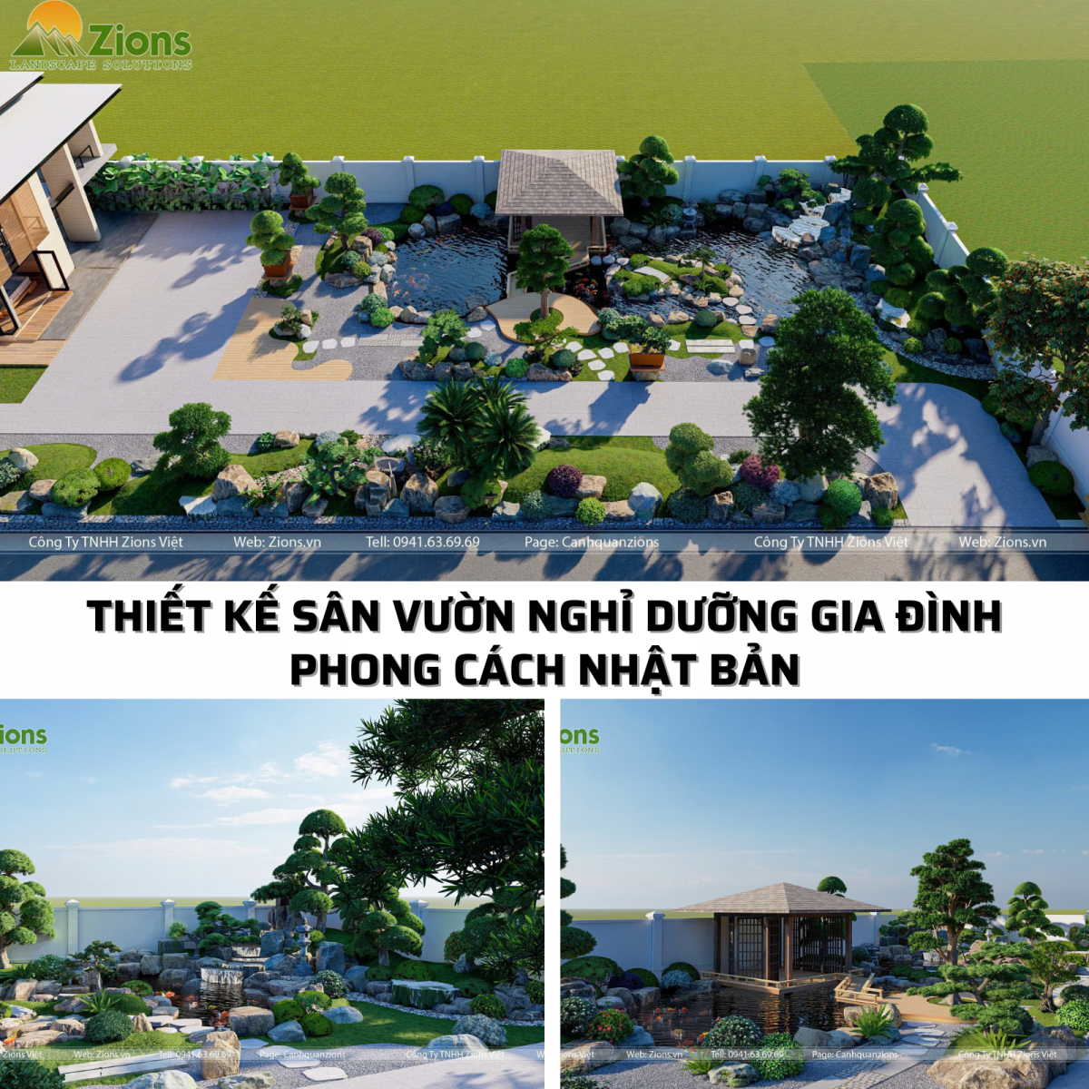 Thiết kế cảnh quan nghỉ dưỡng gia đình phong cách Nhật Bản